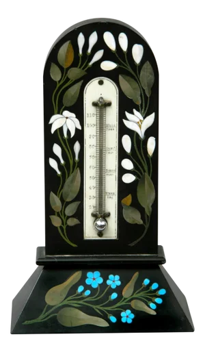 Antique Pietre Dura Thermometer, Circa 1860