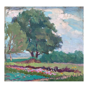 Original Summer Landscape Oil Painting, Ukrainian Impressionism, 1970s 36-38