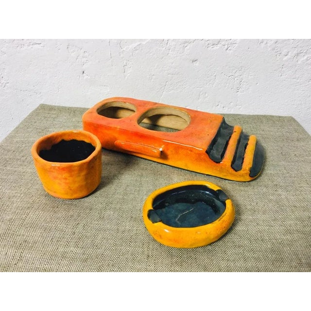 Mid-Century Modern Mid-Century Ceramic Smoking Set, Set of 3 For Sale - Image 3 of 10