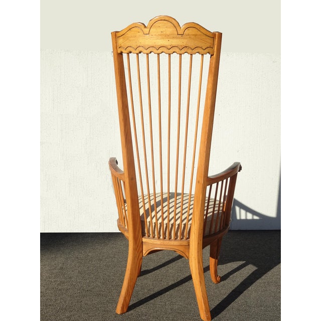 Wood Set of 10 Vintage Mid Century Enkeboll La Condesa Oak Highback Spindle Chairs For Sale - Image 7 of 16