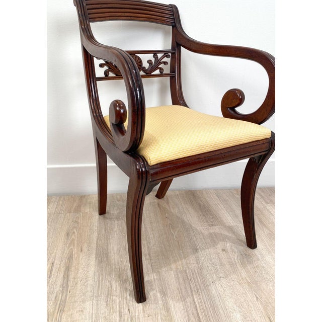 Wood Pair of Regency Period English Armchairs, Circa 1820 For Sale - Image 7 of 8