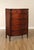 High Quality Mahogany High Chest with Dovetailed Drawers and Reeded Columns, Mounted on Rolling Casters