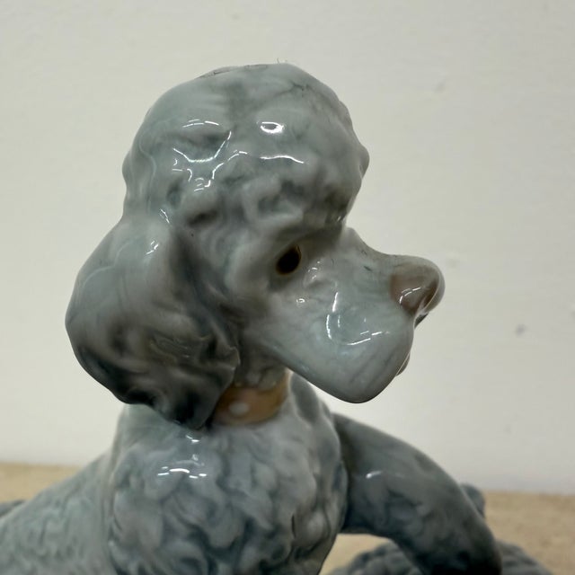 Gray Spain Porcelain Poodle Sculpture, Spain, 1970s For Sale - Image 8 of 12