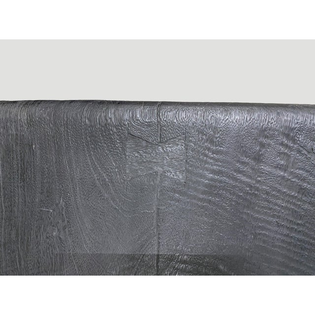 Andrianna Shamaris Charred Wave Bench For Sale - Image 4 of 18