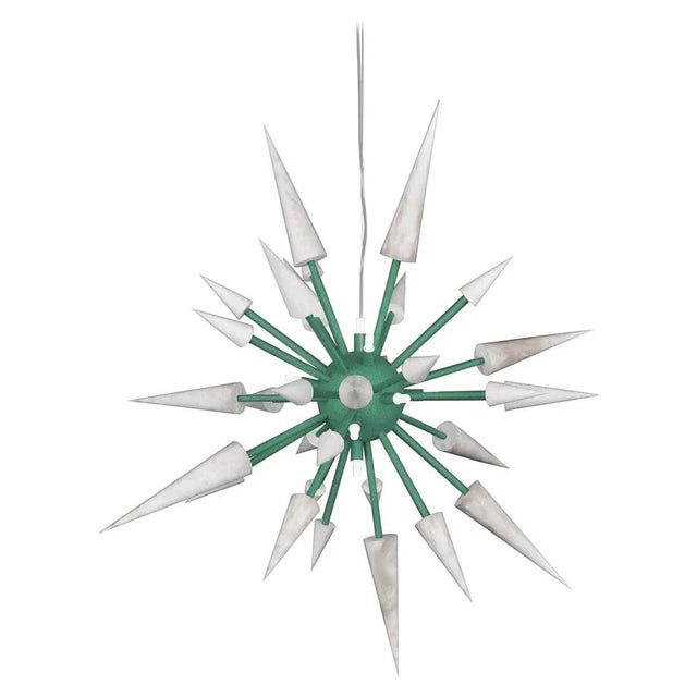 Contemporary Perseo 100 Freedom Green Metal Pendant Lamp by Alabastro Italiano For Sale - Image 3 of 3