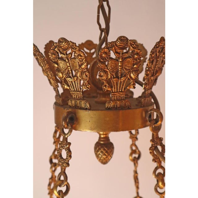 Metal Royal French Empire Gilt Bronze and Forest Green 8-Armed Chandelier, 1950s For Sale - Image 7 of 18