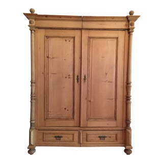 Antique European Pine Armoire For Sale