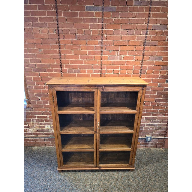 Reclaimed Wood Glass Cabinet For Sale - Image 4 of 7