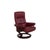 Modern Set of Red Leather Atlantic Recliner and Footstool from Stressless For Sale - Image 3 of 17