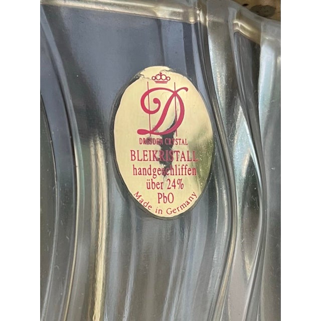 Vintage Dresden Bleikristall Crystal & Brass Large Table Lamps - a Pair For Sale - Image 9 of 12