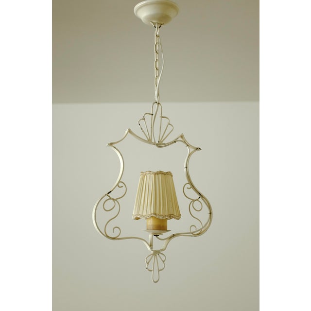 1950s White Painted Metal Pendant For Sale - Image 10 of 10