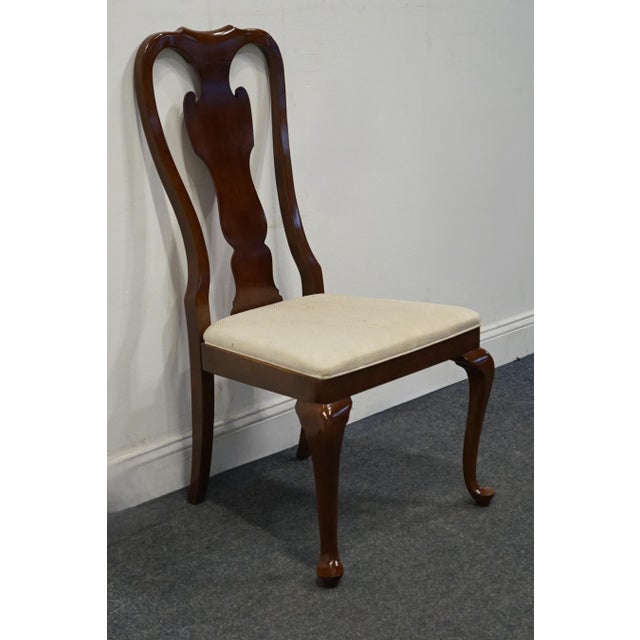 Queen Anne Drexel Heritage Solid Cherry Traditional Queen Anne Style Dining Side Chair 123-811 For Sale - Image 3 of 12