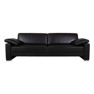 Alba 3-Seater Sofa in Black Leather from Brühl For Sale