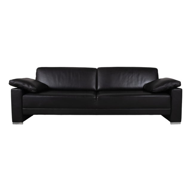 Alba 3-Seater Sofa in Black Leather from Brühl For Sale