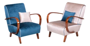 Art Deco Armchairs attributed to J. Halabala for Up Závody, Czech, 1940s, Set of 2