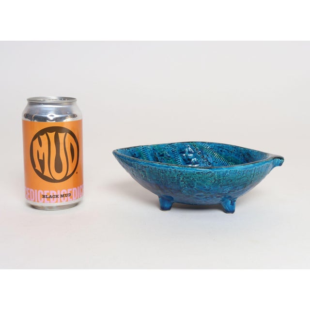 Italian Rimini Blu Glazed Leaf-Form Ceramic Vide Poche by Aldo Londi for Bitossi For Sale - Image 12 of 18