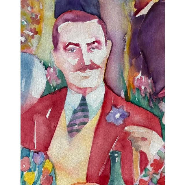 Paint 1980s Sandra Jones Campbell Watercolor Painting For Sale - Image 7 of 8