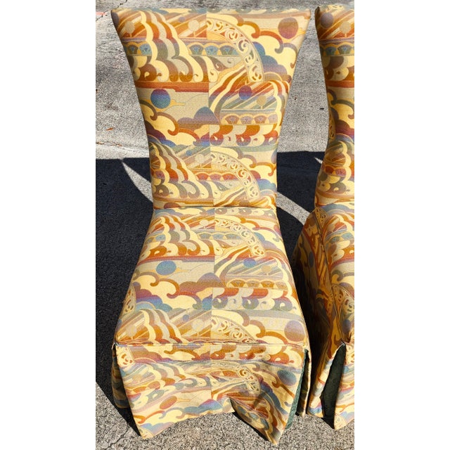 Draped Parsons Dining Chairs - Set of 4 For Sale In Miami - Image 6 of 17