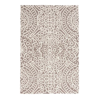 Dash & Albert by Annie Selke Temple Taupe Micro Hooked Wool Rug, 4' x 6' For Sale