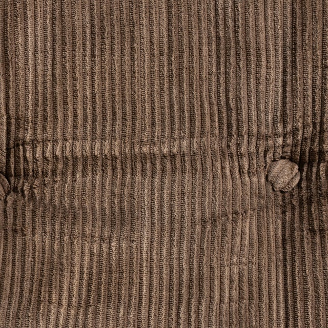 Brown Mid-Century Modular Lounge Chair with Corduroy Upholstery, Antique, France, 20th Century For Sale - Image 8 of 12