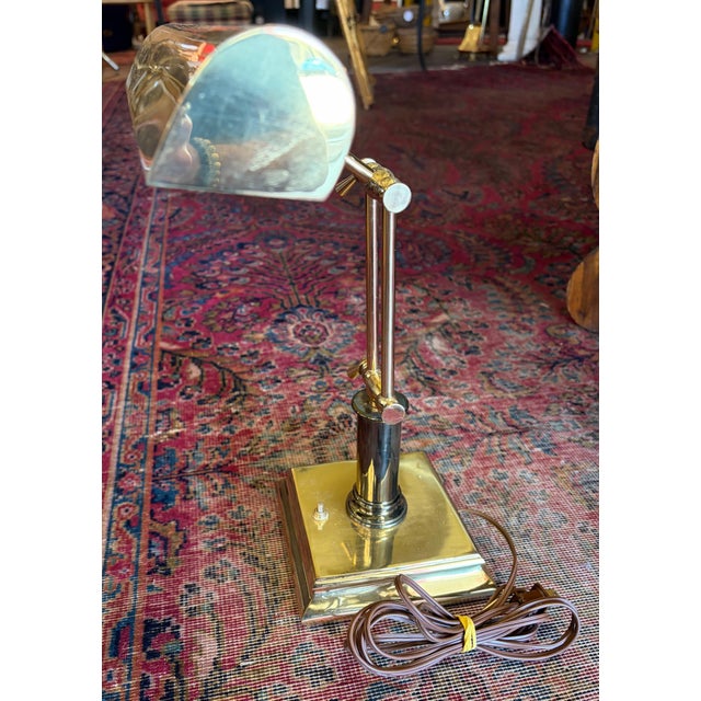 Brass 1970s Brass Library Lamp For Sale - Image 8 of 10