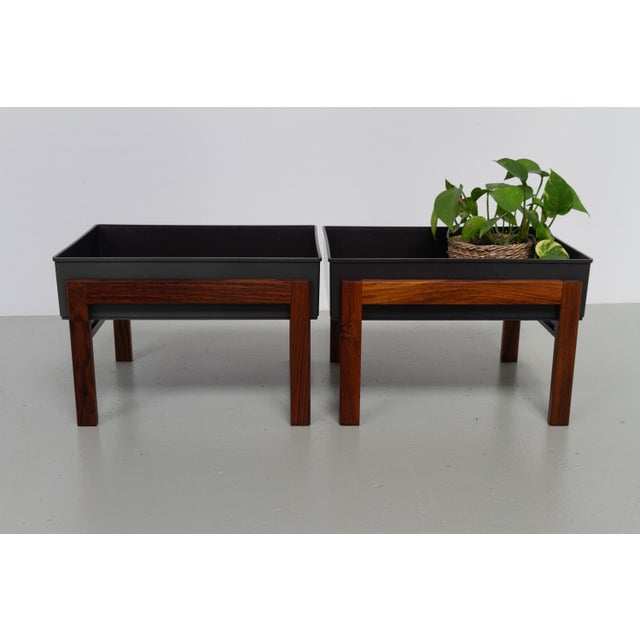 Brown Mid-Century Danish Santos Rosewood Planters, 1960s, Set of 2 For Sale - Image 8 of 18