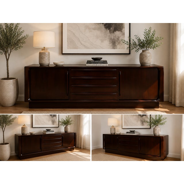 Mid-Century Modern 1960s Bernhard Pedersen Danish Teak Credenza | Vintage Scandinavian Sideboard For Sale - Image 3 of 9