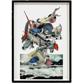 Elaine Lustig Cohen, Elaine Lustig Cohen "Sea Machine" - Surrealist Mixed Media Seascape SIGNED, 1998 For Sale