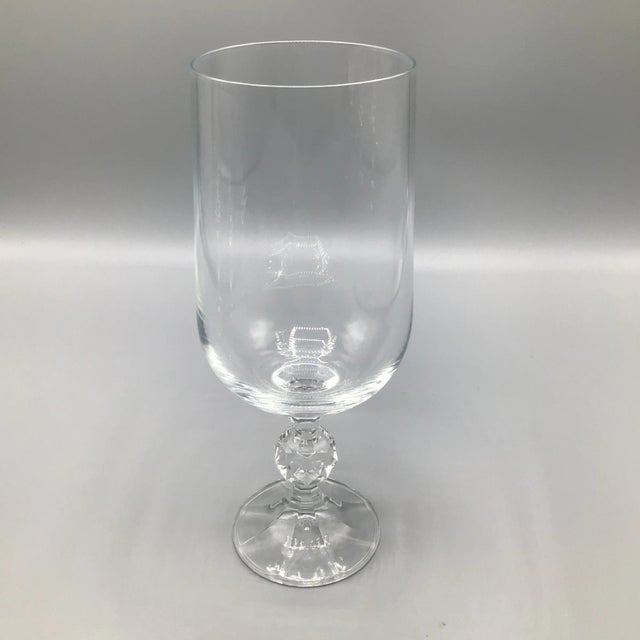 Set of 4 Bohemia "Claudia" Crystal water/ice tea/beer/ goblets. These crystal goblets are tall and feature a cut crystal...
