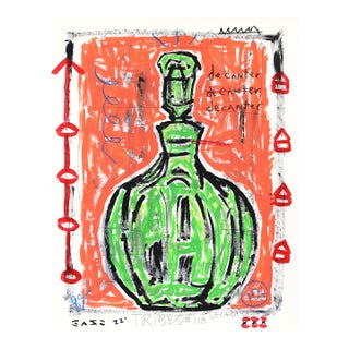 Pour Decanter - Original Pop Street Art Acrylic Painting on Newspaper by Gary John For Sale