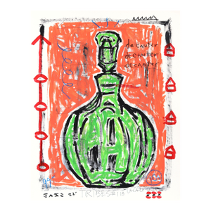 Pour Decanter - Original Pop Street Art Acrylic Painting on Newspaper by Gary John
