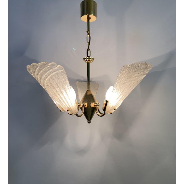 Hollywood Regency Italian Murano Glass Chandelier, 1970s For Sale - Image 4 of 18