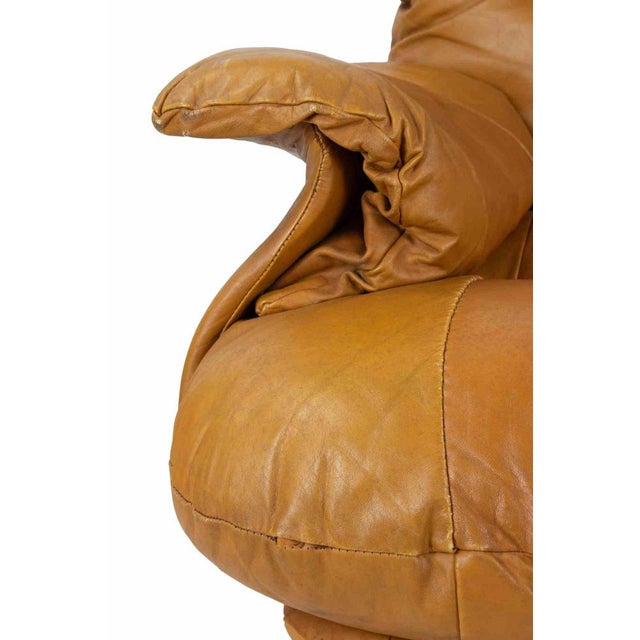 Vintage Leather Armchair by E. Cobianchi for INSA, Italy, 1970s For Sale - Image 9 of 10