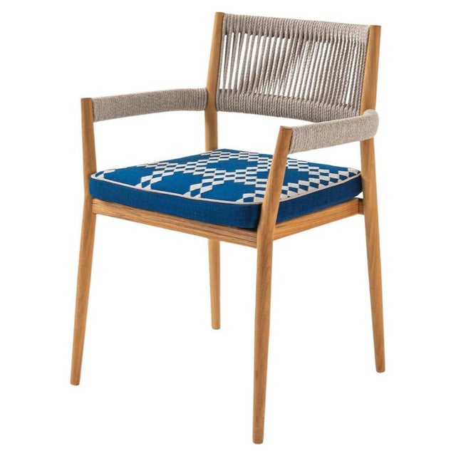 Blue Dine Out Chair in Teak & Rope by Rodolfo Dordoni for Cassina For Sale - Image 8 of 8