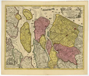 Map of Southern Holland including the Hague, Rotterdam, Delft and Gouda, 1680s