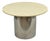 Vintage Mid Century Modern Round Travertine Chrome Steel Pedestal Dining Table For Sale