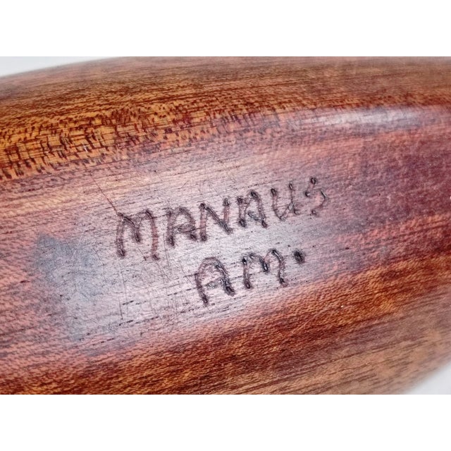 Vintage Wooden Hand Made 9.75" Boat Figurine For Sale - Image 10 of 10