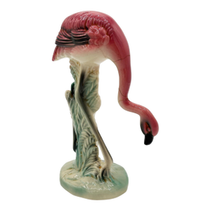 Mid-Century California Pottery Ceramic Searching Pink Flamingo Figurine