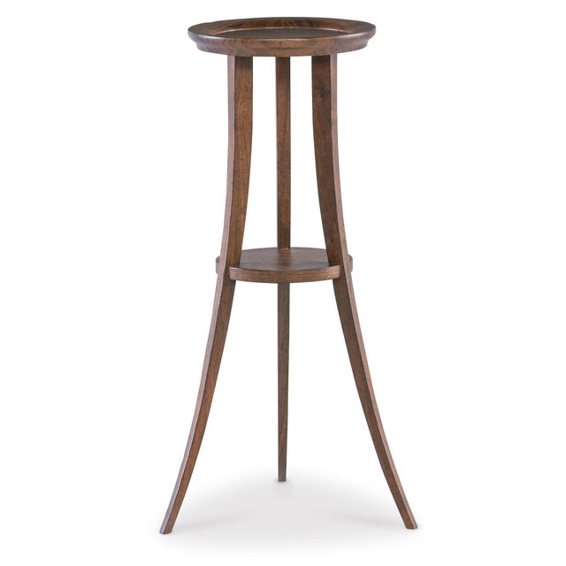 The French 19th-century inspired Directoire walnut petite drink table embodies the restrained elegance and neoclassical...