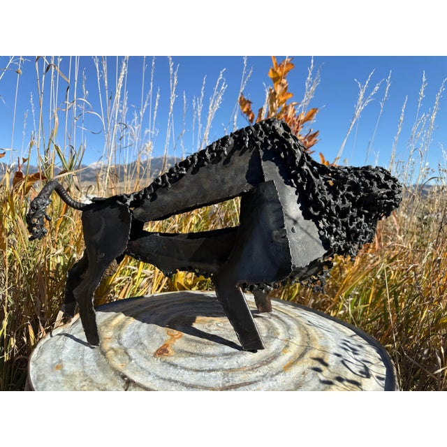 Brutalist Kinetic Large Bison Sculpture, 22 “ Long For Sale - Image 6 of 12
