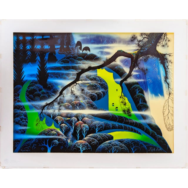 Serigraph in colors on paper. Hand signed lower right by Eyvind Earle. Hand numbered 62/400 lower left. Image size: 30 x...
