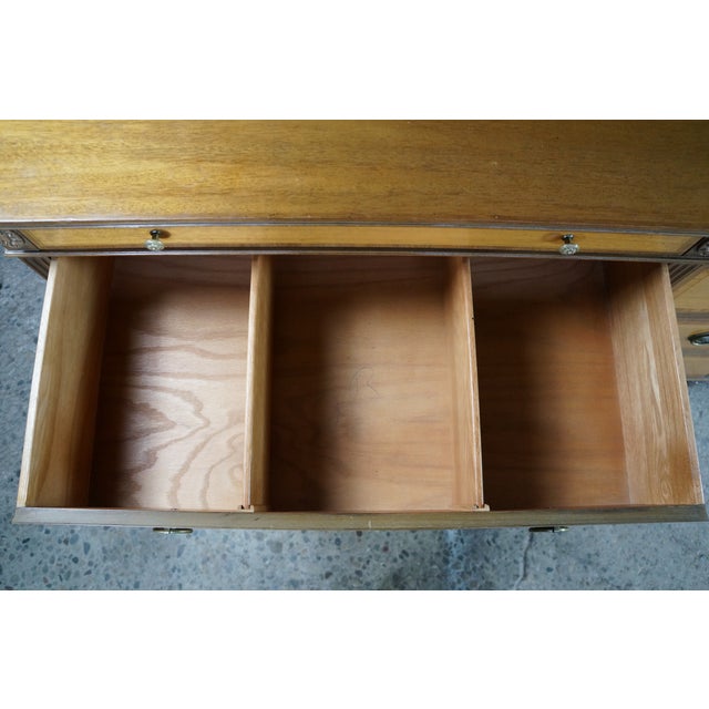 Brown Vintage Kittinger American Federal Style Mahogany & Satinwood Triple Dresser 87" For Sale - Image 8 of 18