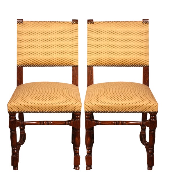 Set of Louis XIII Chairs in Walnut For Sale