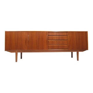 1960's Mid-Century Danish Teak Credenza With Doors and Drawers For Sale