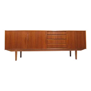 1960's Mid-Century Danish Teak Credenza With Doors and Drawers