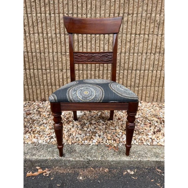 Late 20th Century Vintage Ethan Allen British Colonial Regency Style Dining Chairs- Set of 6 For Sale - Image 5 of 12
