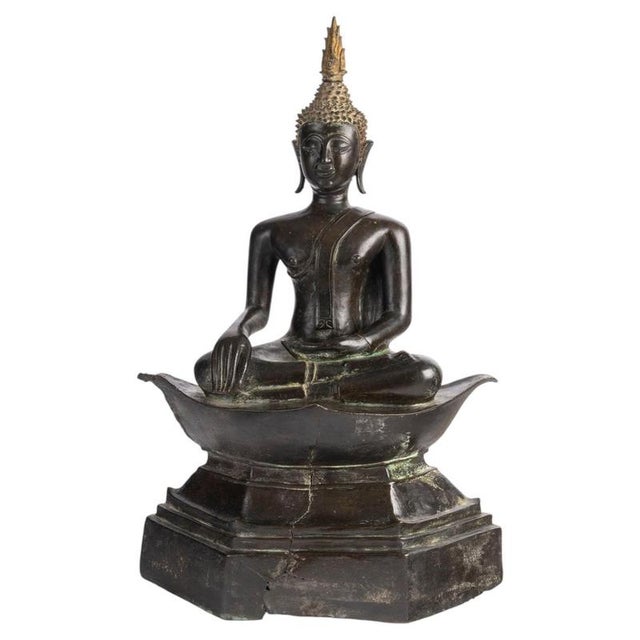 17th Century Bronze Sculpture of a Seated Buddha For Sale - Image 9 of 9