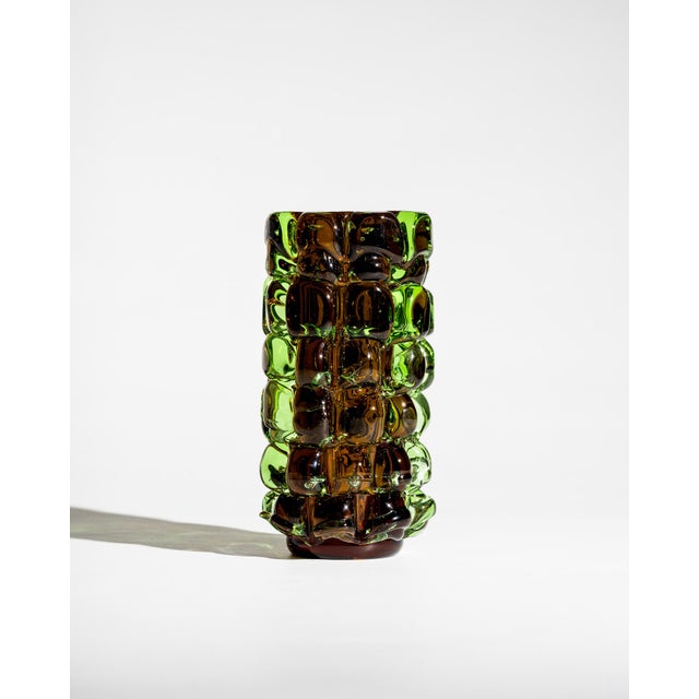 Brown Pineapple Ananas Toffee Glass Vase by Frantisek Vizner for Skrdlovice, 1971 For Sale - Image 8 of 8