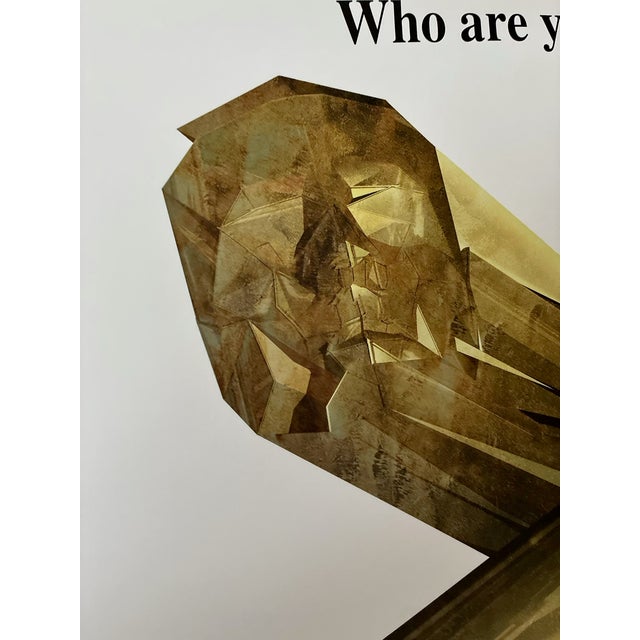 Large Vintage Japanese Postmodern “Who Are You?” Abstract Figurative Poster For Sale - Image 4 of 9