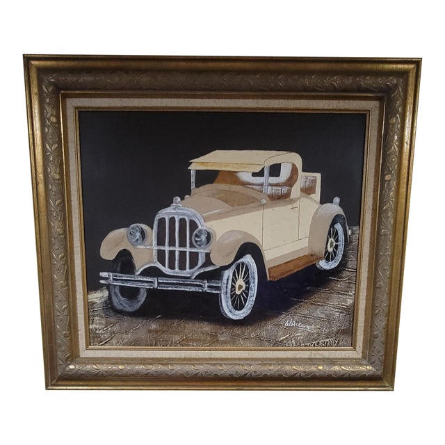 Antique Classic Car /Wall Art / Oil Painting / Frank Walcutt For Sale